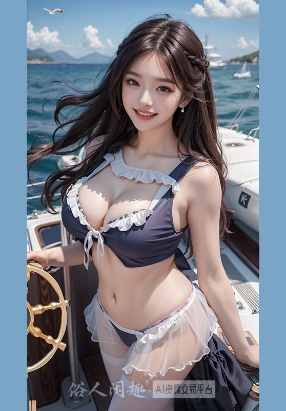 性感激情大海帆船美女-39